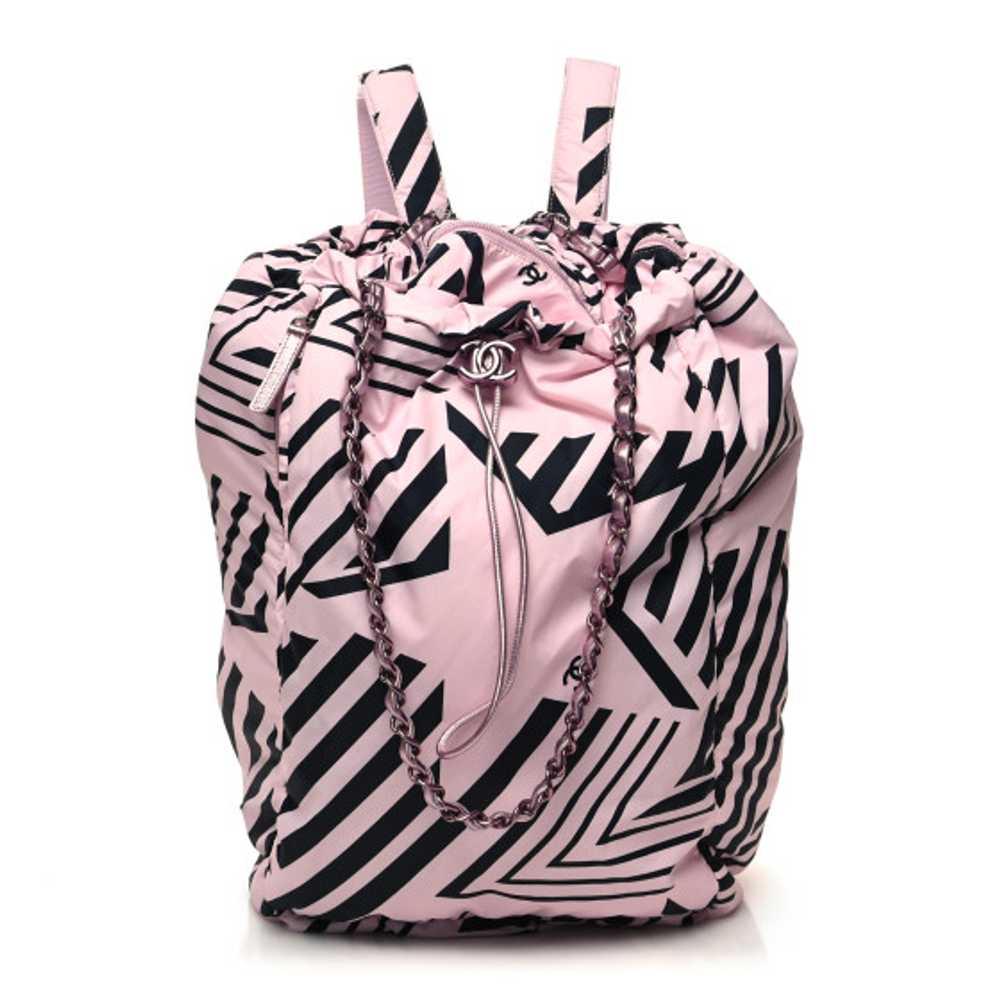 CHANEL Nylon Coco Beach Backpack Pink Black - image 1