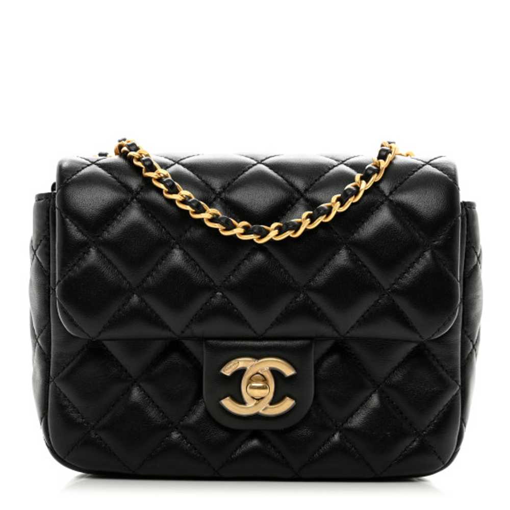 CHANEL Lambskin Enamel Quilted Mini Coco Hearts S… - image 1