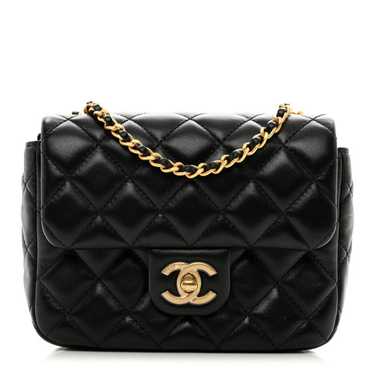 CHANEL Lambskin Enamel Quilted Mini Coco Hearts S… - image 1