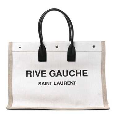 SAINT LAURENT Linen Calfskin Rive Gauche Tote Opt… - image 1