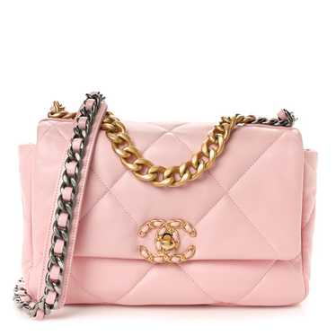 CHANEL Lambskin Quilted Medium Chanel 19 Flap Lig… - image 1