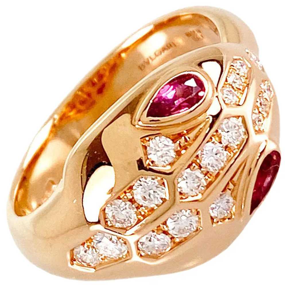 Bvlgari Serpenti pink gold ring - image 1