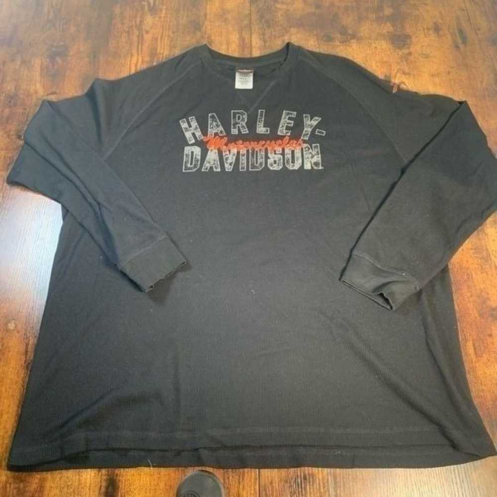 Harley Davidson Motorcycles Long Sleeve shirt Bed… - image 1
