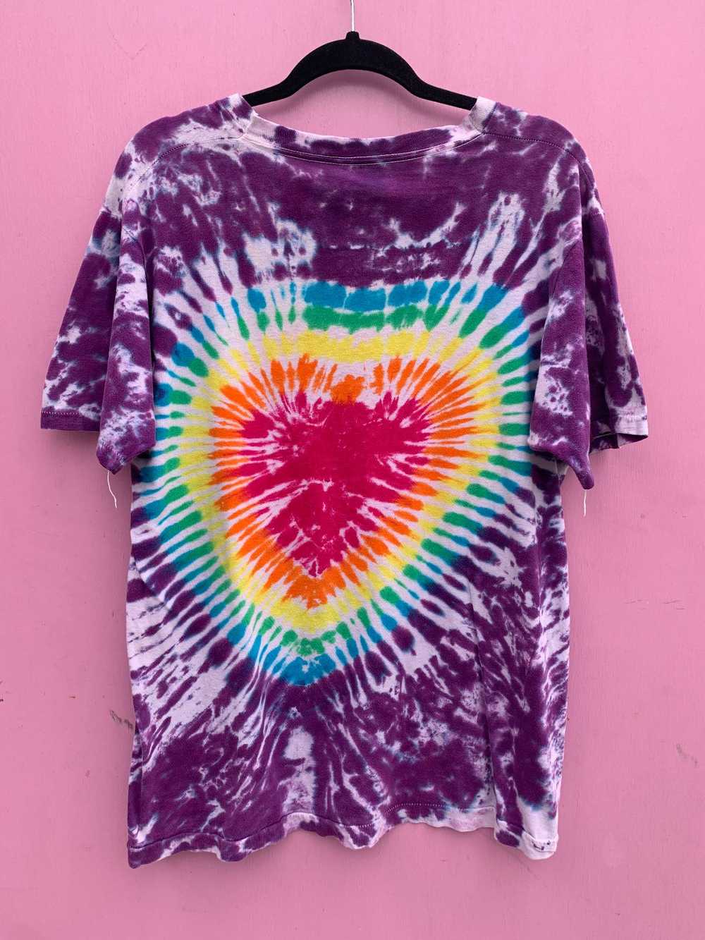 FUN! HEART SHAPED DESIGN TIE-DYE SINGLE STITCH T-… - image 5