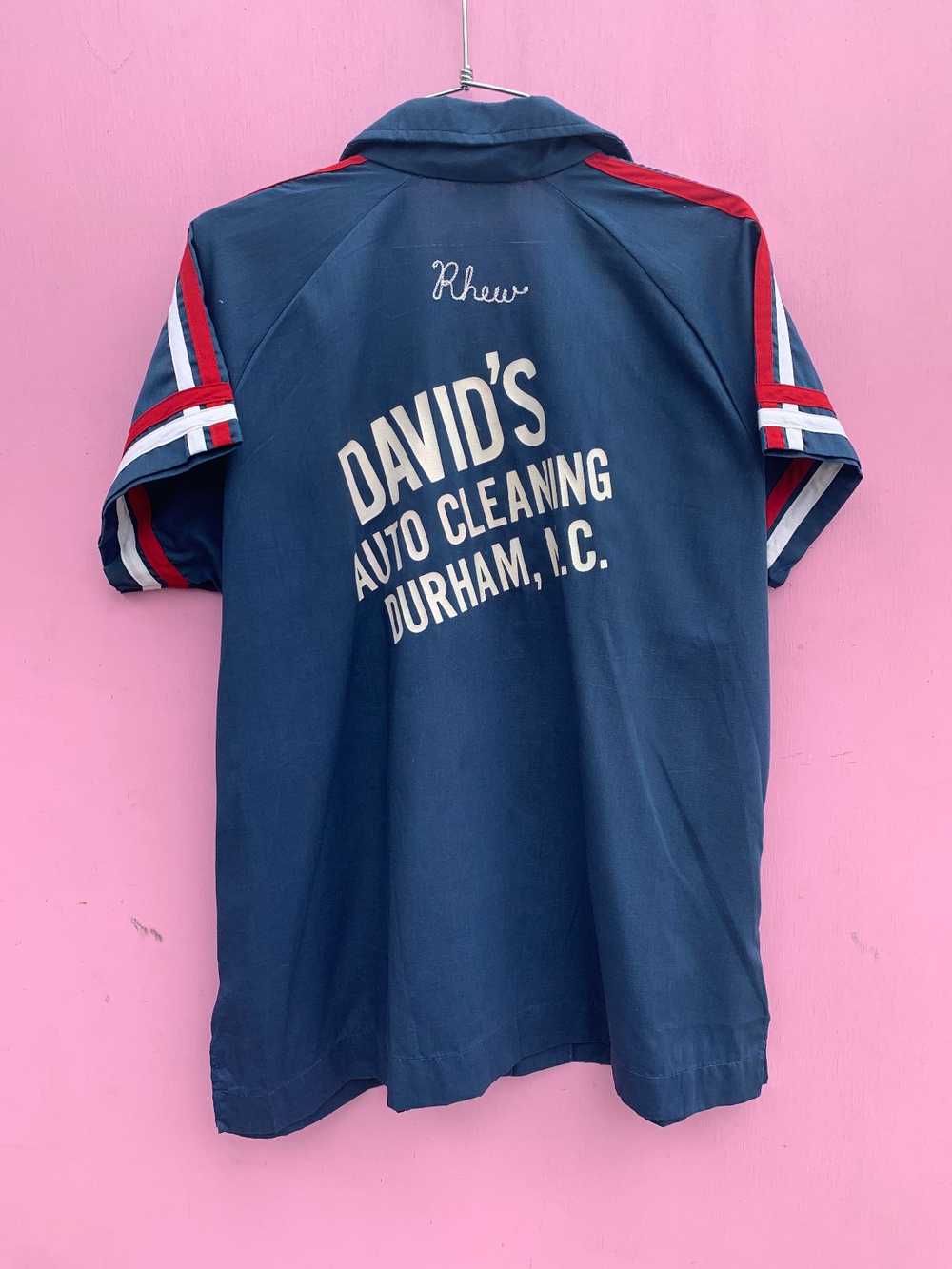 DAVIDS AUTO CLEANING BUTTON UP BOWLING SHIRT W/ S… - image 1