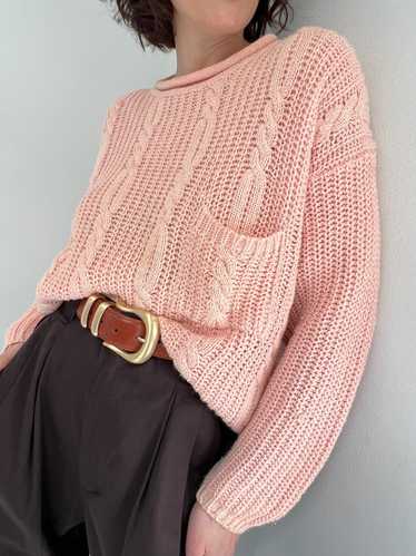 Vintage Cable Knit Pocket Sweater