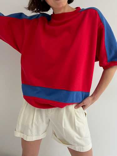 Vintage Cherry & Ocean Color Block Sweatshirt - image 1