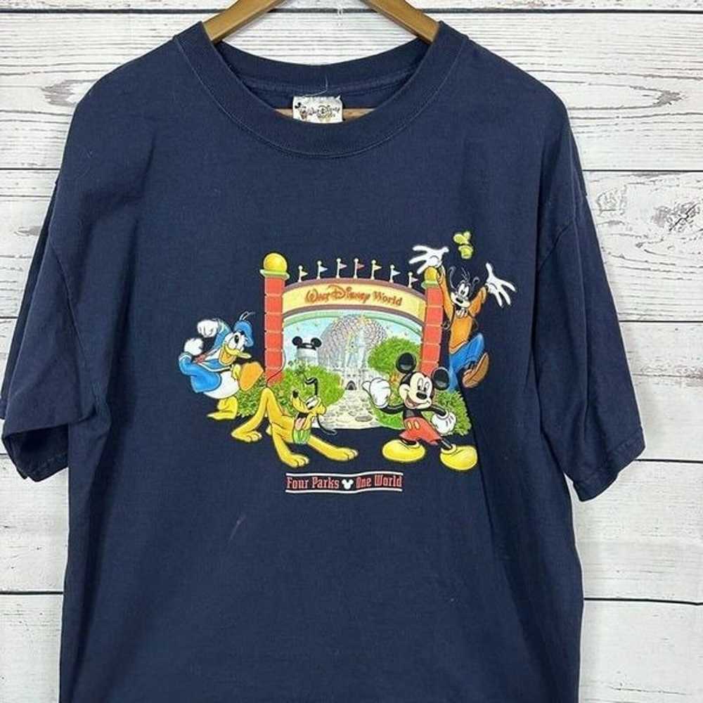 Vintage Disney Tee Shirt Mens Size Large Blue Fou… - image 2