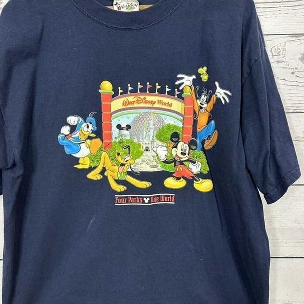 Vintage Disney Tee Shirt Mens Size Large Blue Fou… - image 4