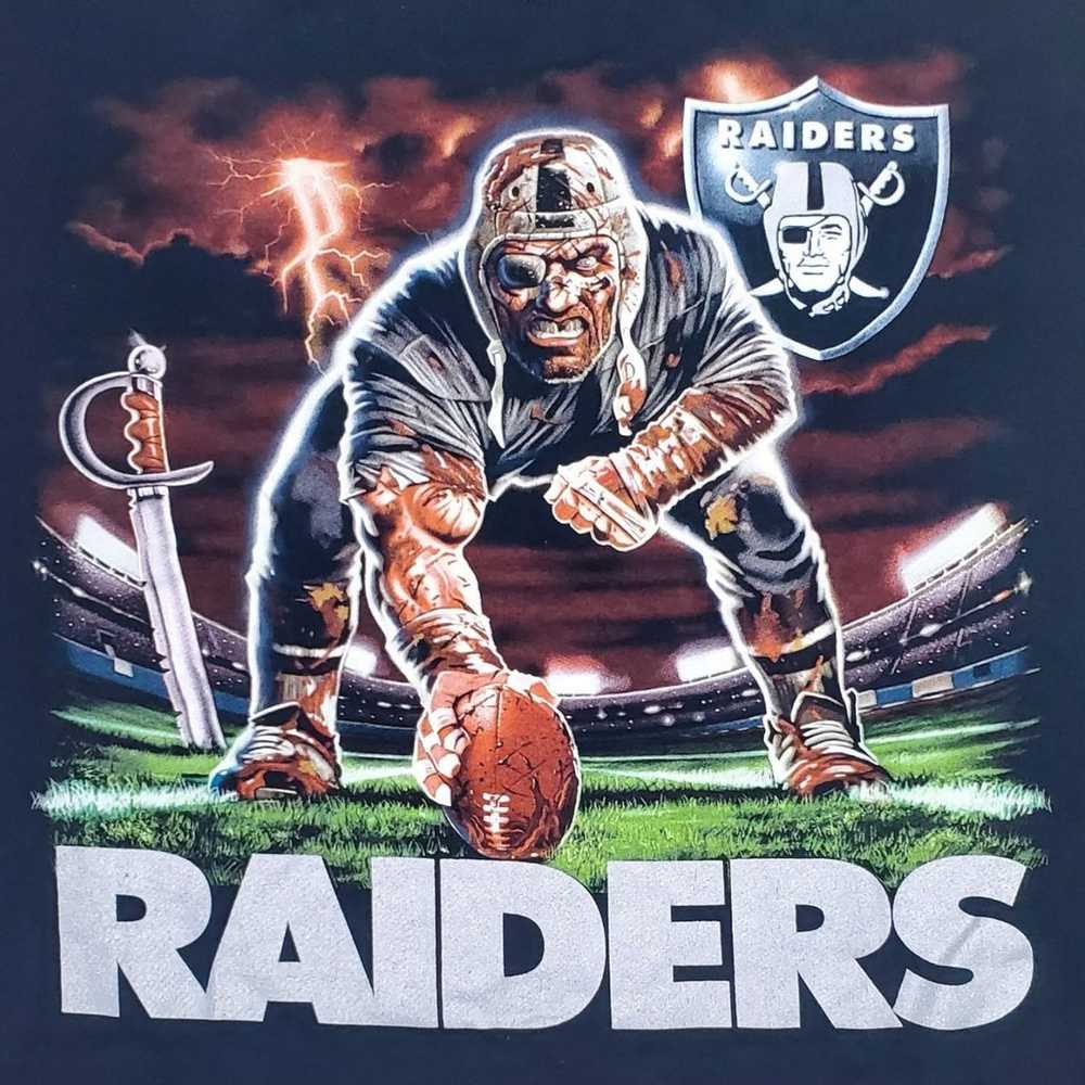 Vintage NFL Oakland Raiders Lightning T-Shirt Ill… - image 2