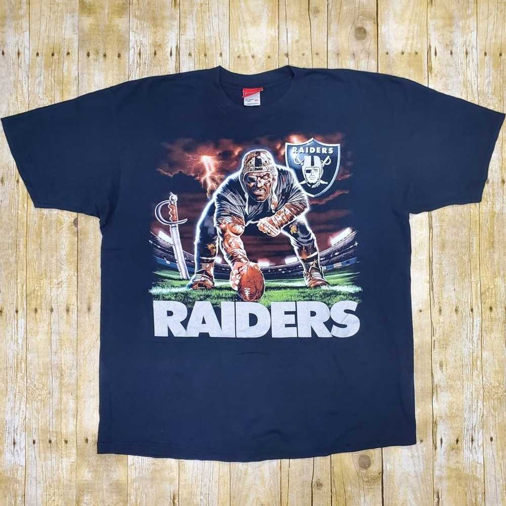 Vintage NFL Oakland Raiders Lightning T-Shirt Ill… - image 3