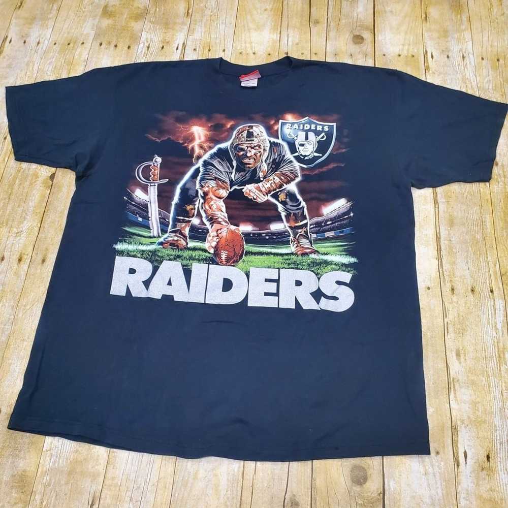 Vintage NFL Oakland Raiders Lightning T-Shirt Ill… - image 5