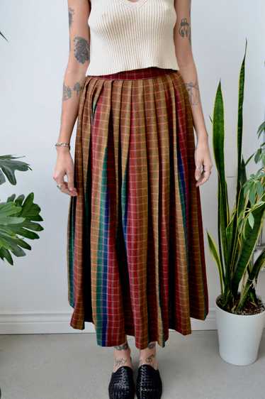 70's Rainbow Pleated Skirt