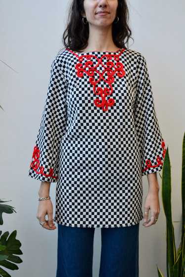 Sixties Checkered Tunic - image 1