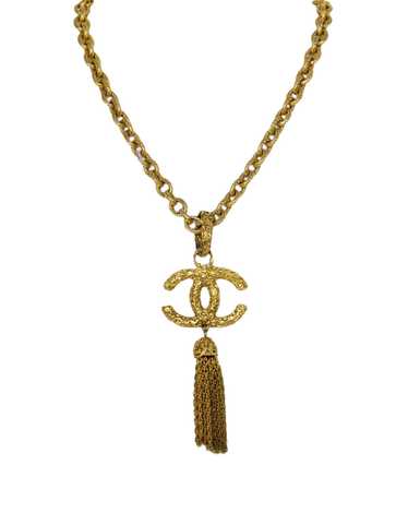 Chanel '90s Gold Vintage Textured CC Tassel Neckla