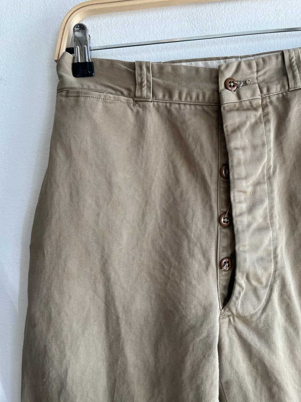 Vintage 1940’s Khaki Military Trousers - image 2