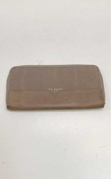Ted Baker Brown Leather and Canvas Wallet