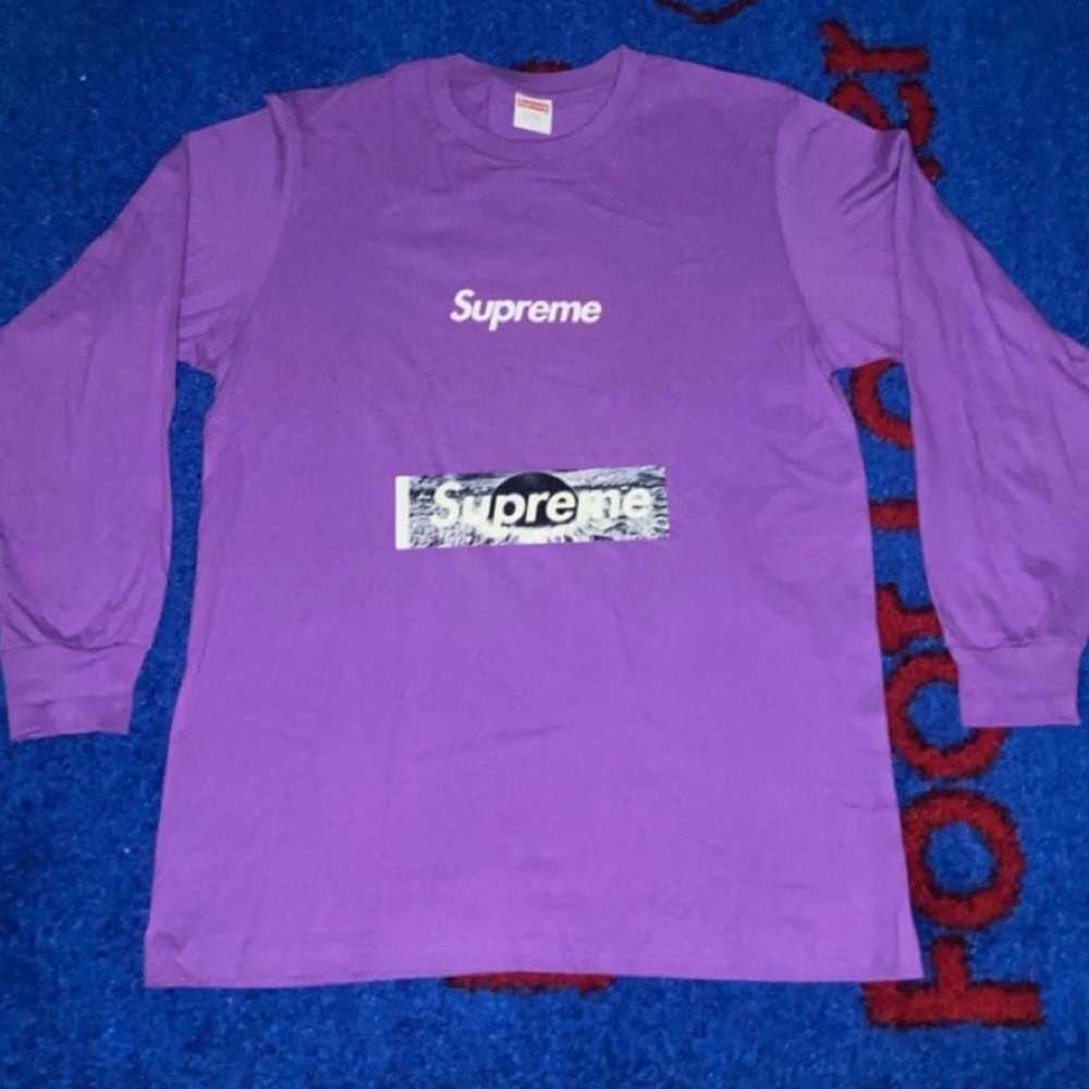 Supreme purple long sleeve box logo size S - image 2