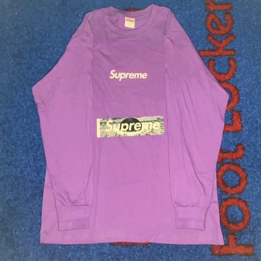 Supreme purple long sleeve box logo size S - image 3