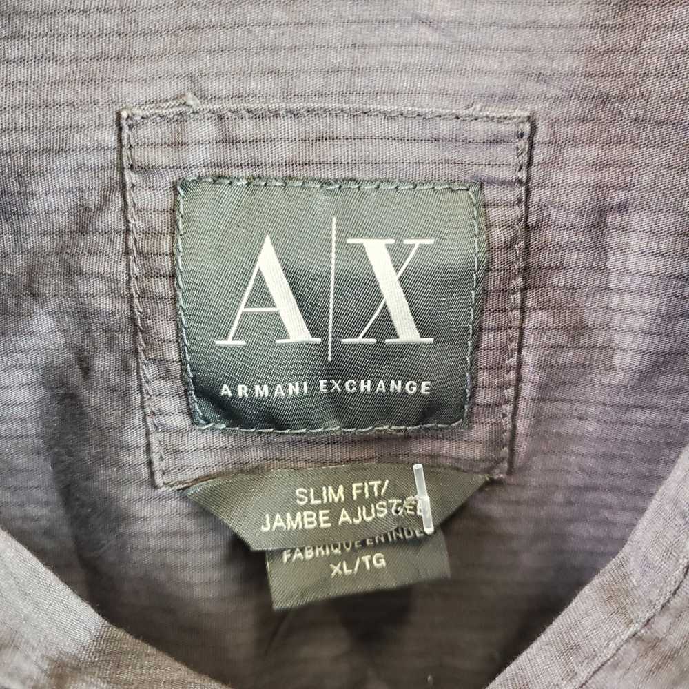 Armani Exchange Men Grey Striped Snap Up Shirt XL - image 3