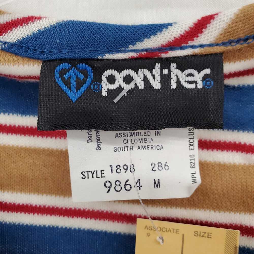 Panther Vintage Blue & Brown Stripe Cotton Blend … - image 3