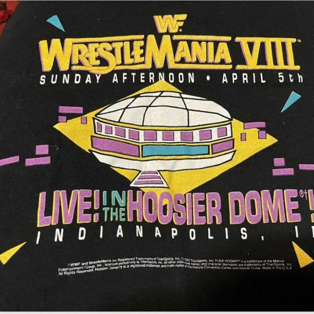 Vintage 1992 WWF WrestleMania VIII 8 Shirt WWE Ho… - image 5