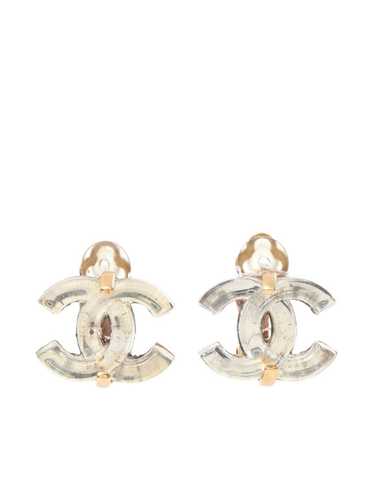 CHANEL Pre-Owned 1986-1988 CC clip-on earrings - … - image 1