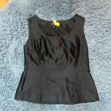 Nina McLemore Size 6 Silk Dupioni Tank Top Shirt … - image 1