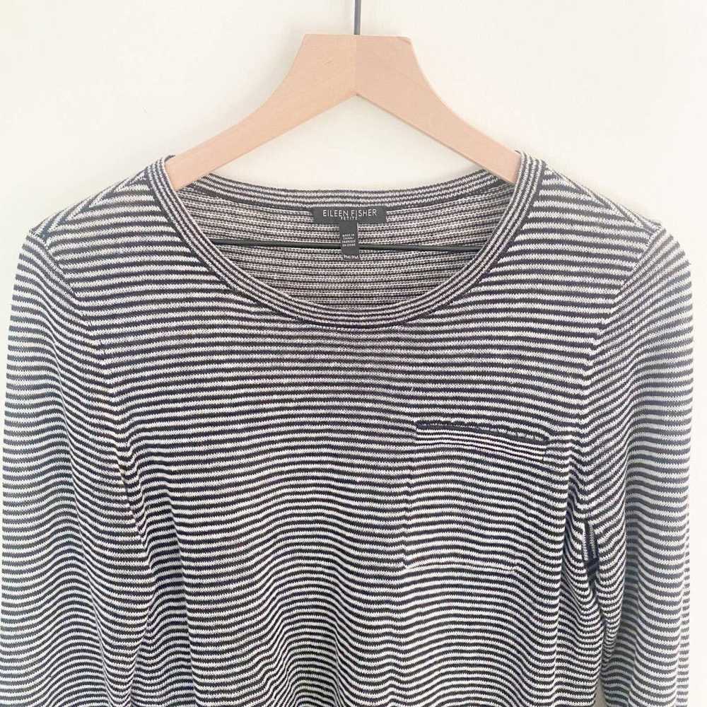 Eileen Fisher Organic Linen Striped Pullover Knit… - image 2