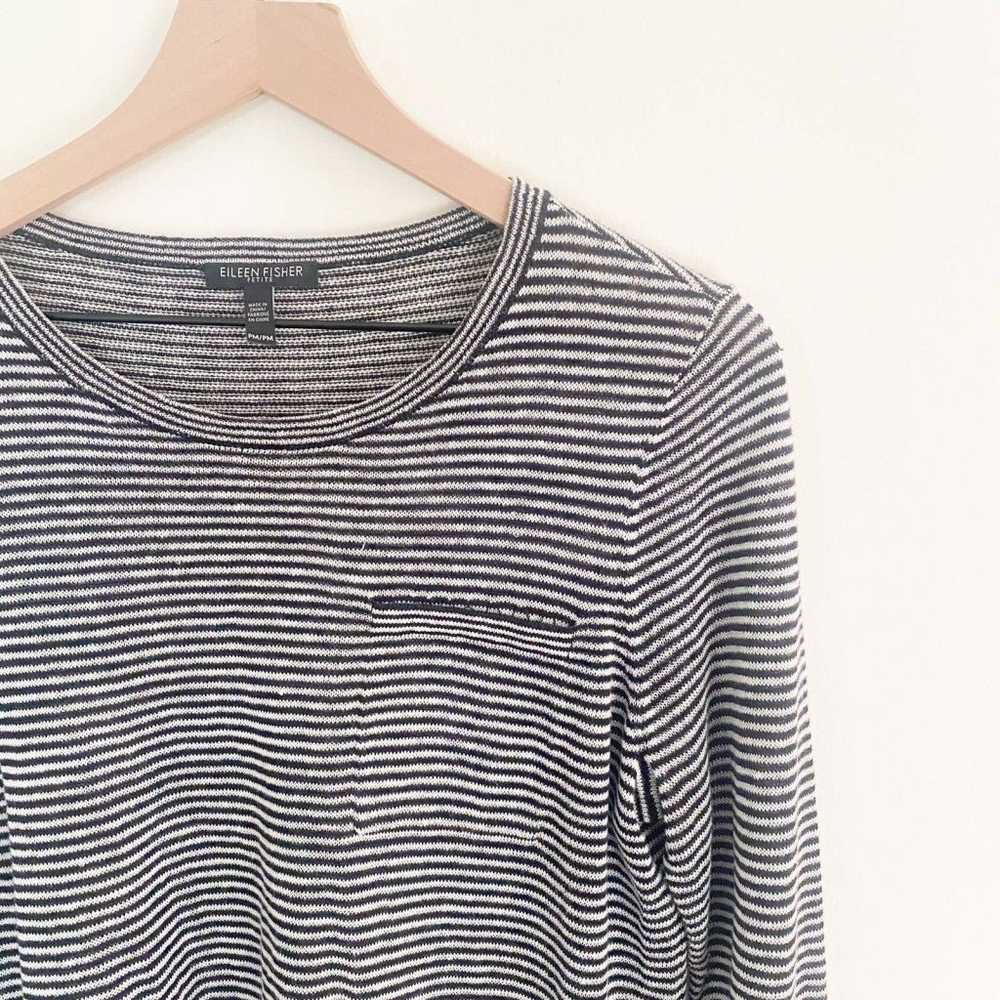 Eileen Fisher Organic Linen Striped Pullover Knit… - image 5