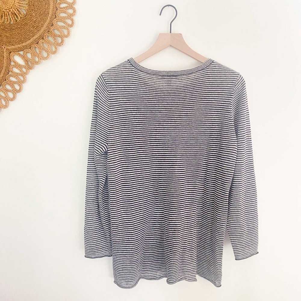 Eileen Fisher Organic Linen Striped Pullover Knit… - image 9