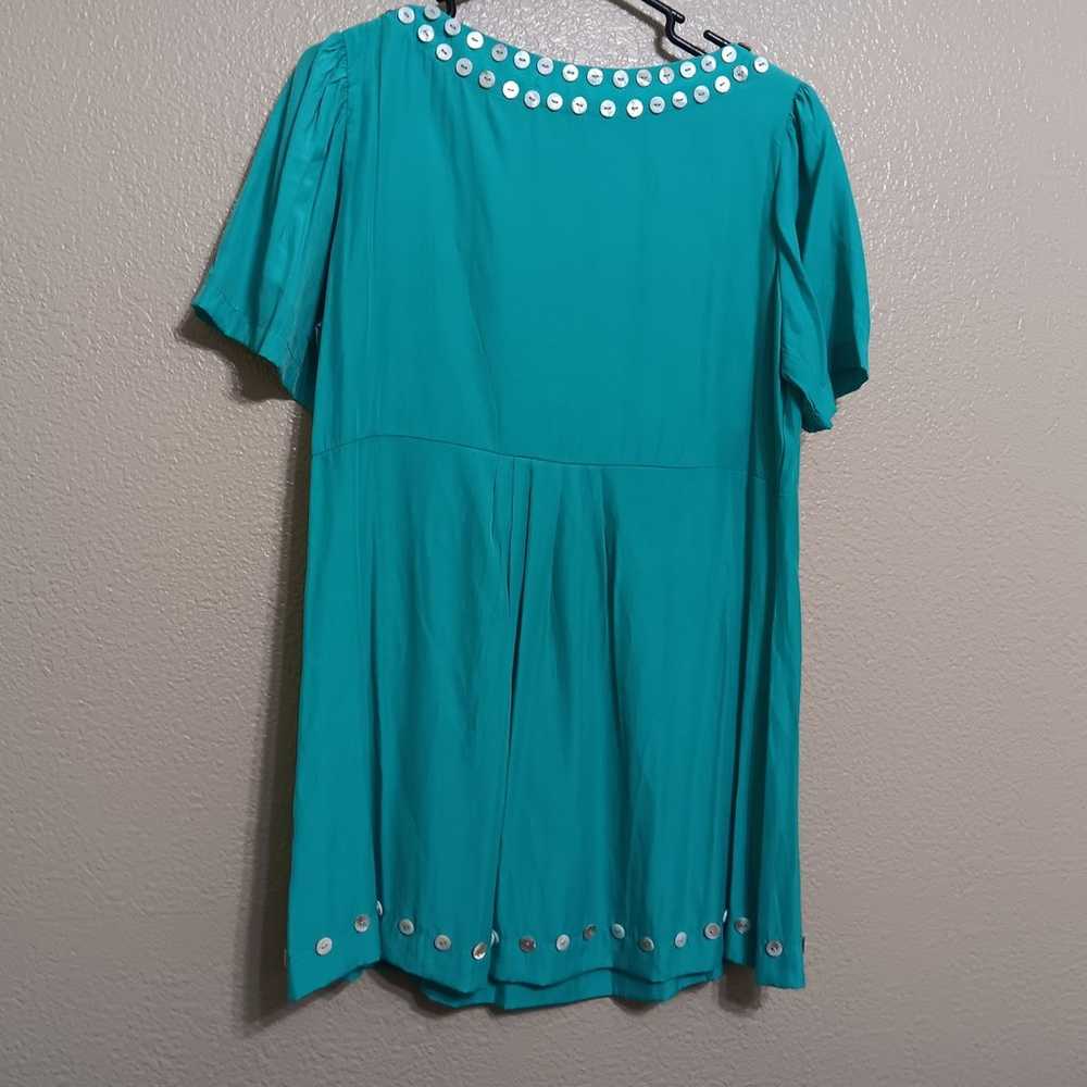 Double D Ranch Turquoise Blue Button Embellished … - image 4