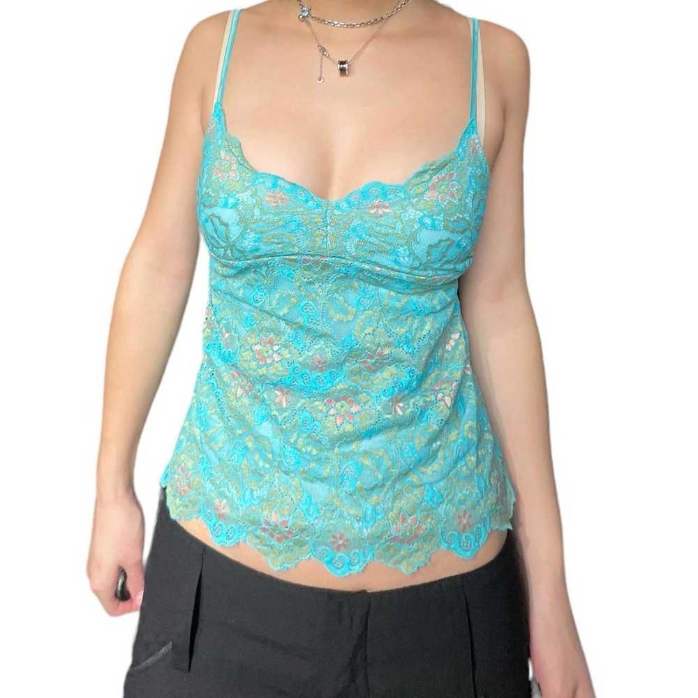 Cosabella Turquoise Lace Layered Bustier - image 5