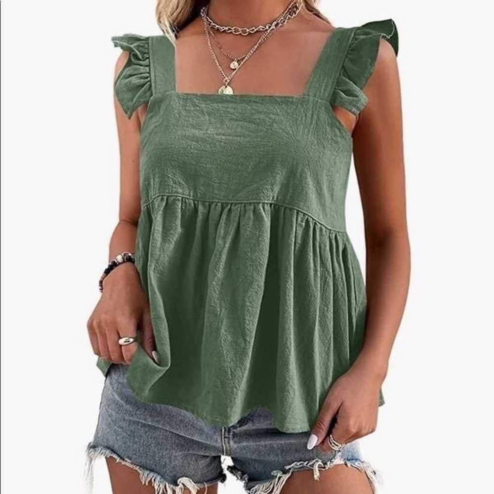 NEW Backless Square Neck Ruffle Top - image 1