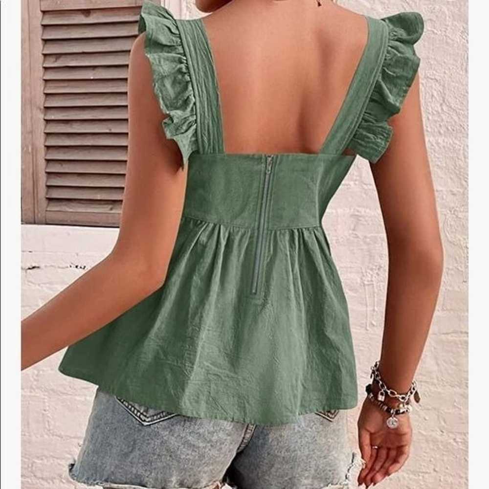 NEW Backless Square Neck Ruffle Top - image 2
