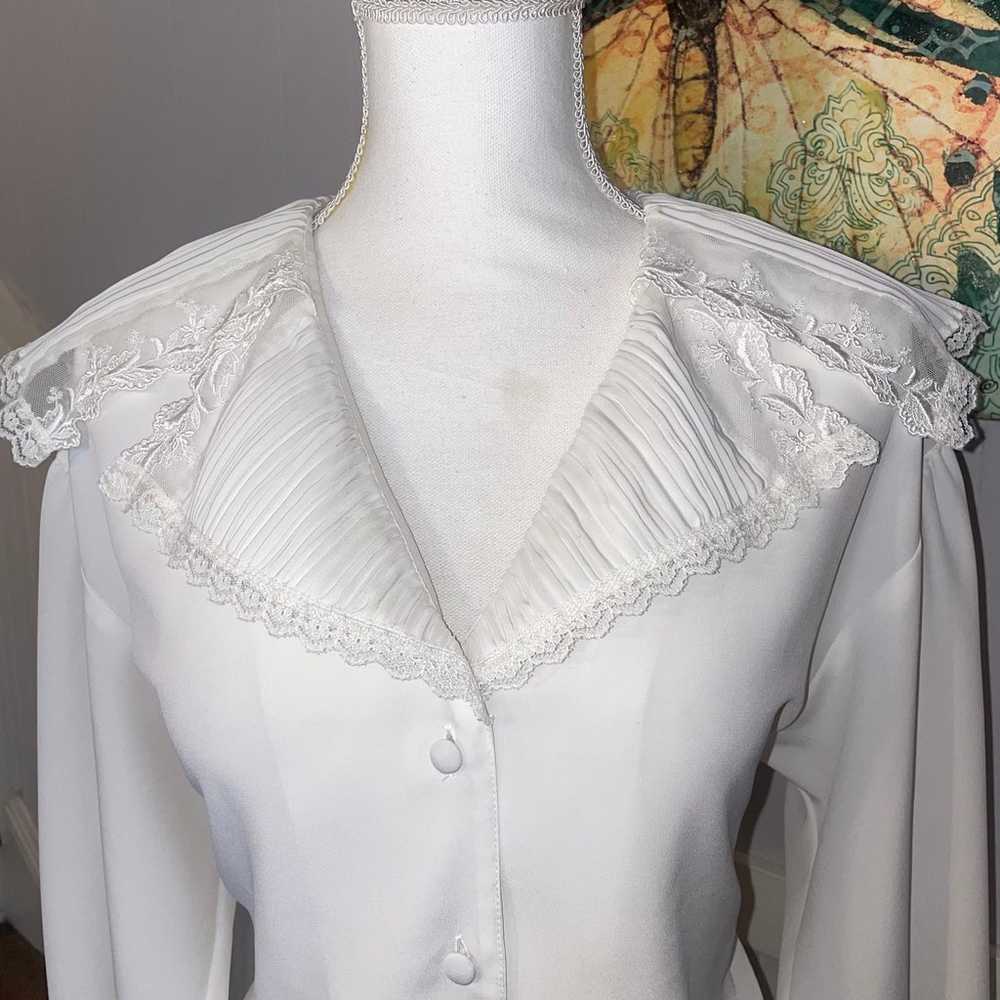 Vintage blouse 1960's Puritan lace collar Blouse … - image 6