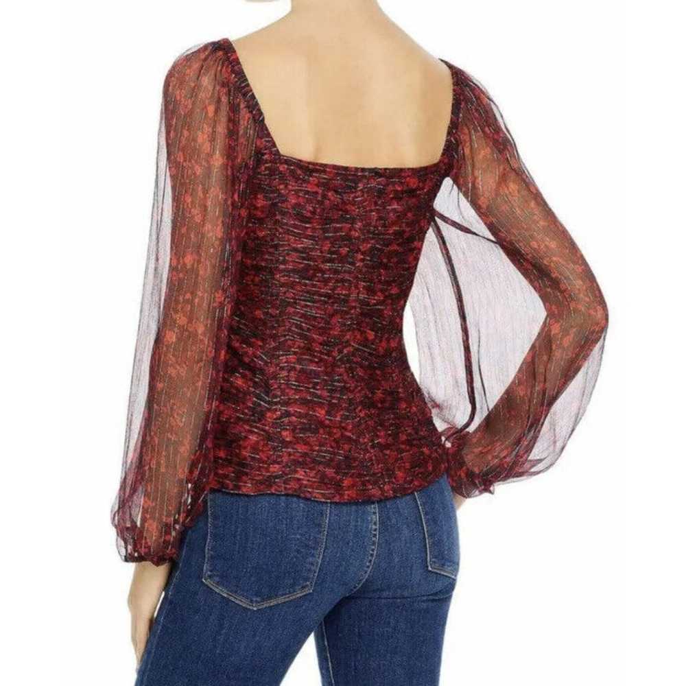 Parker Blouse Top Womens Sz S Catherine Red Silk … - image 2