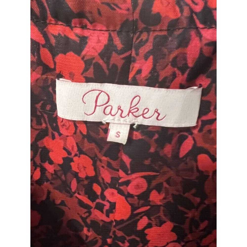 Parker Blouse Top Womens Sz S Catherine Red Silk … - image 6