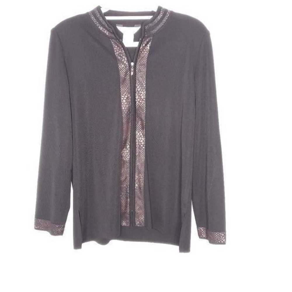 Misook zip up blouse size medium - image 1