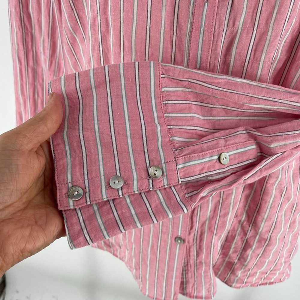 Cinq a Sept Marisol Pink Stripe Back Button Crink… - image 10