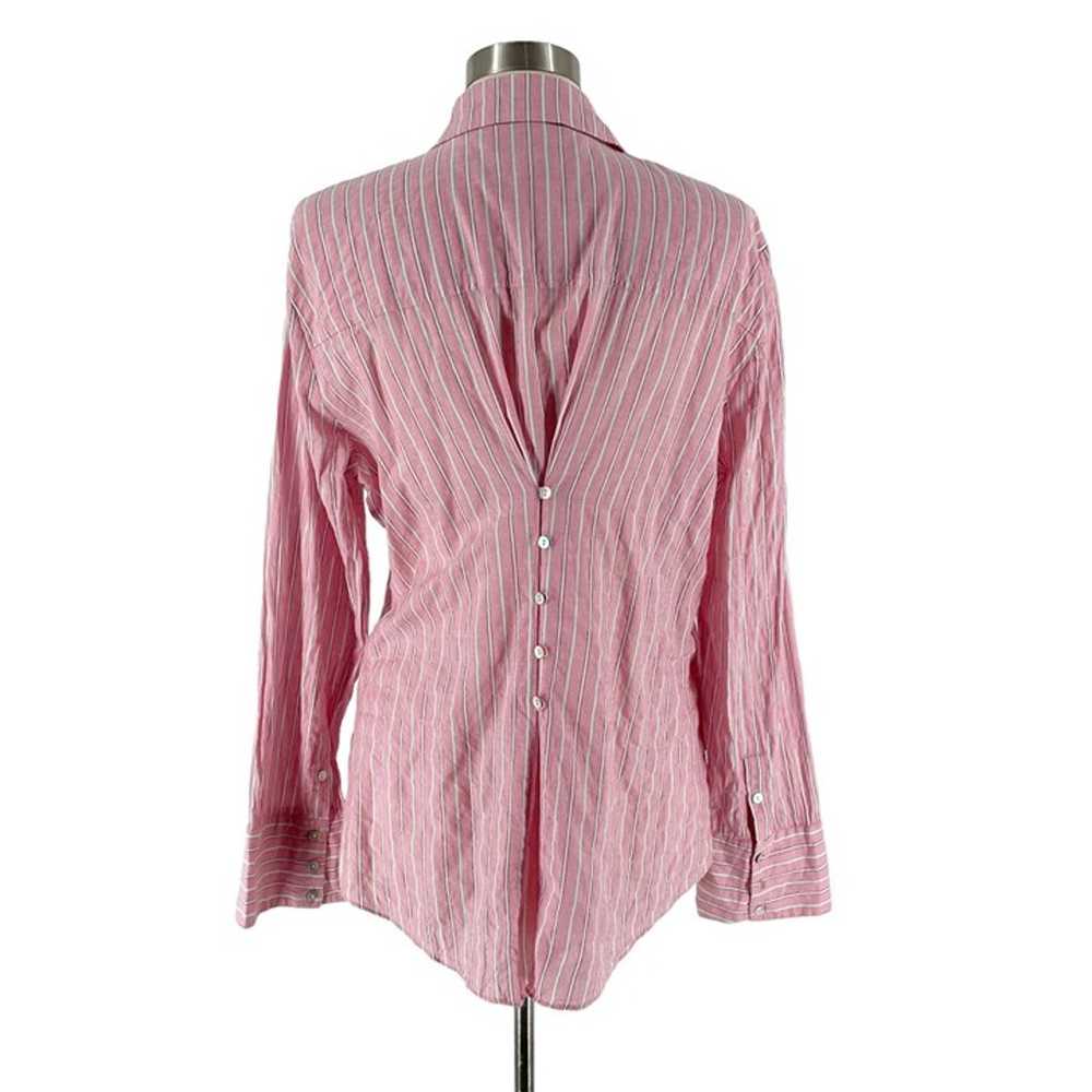 Cinq a Sept Marisol Pink Stripe Back Button Crink… - image 8