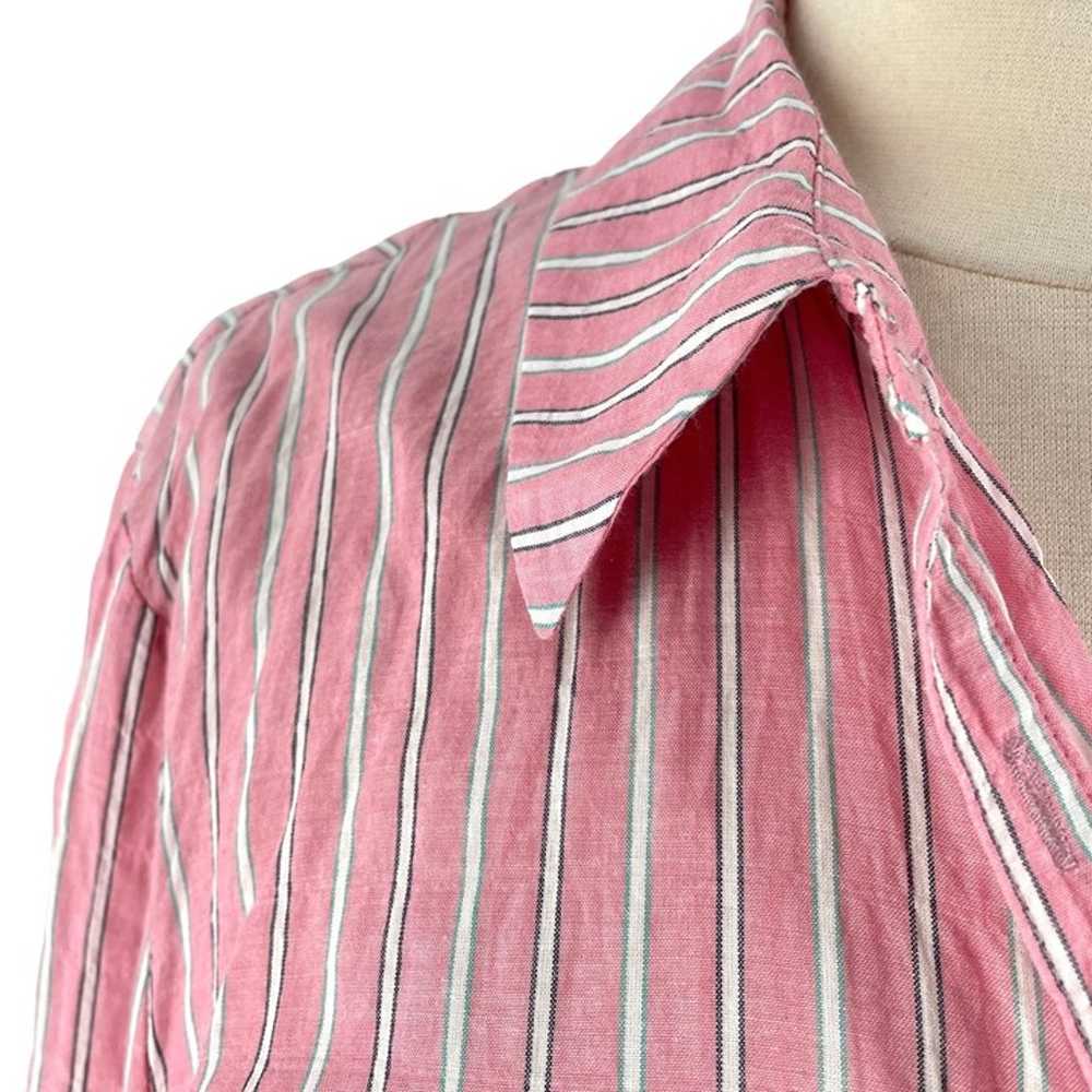 Cinq a Sept Marisol Pink Stripe Back Button Crink… - image 9