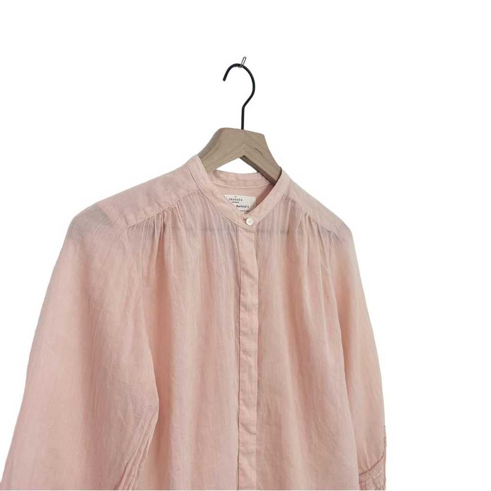 Trovata Bird of Paradise Pink Button Down Blouse … - image 3