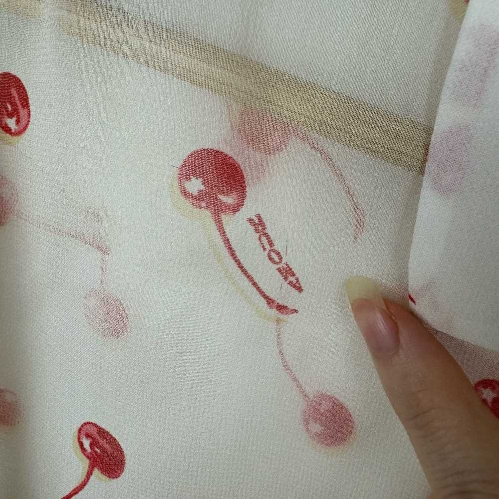 Equipment Signature Cherry Print Silk Top in Natu… - image 6