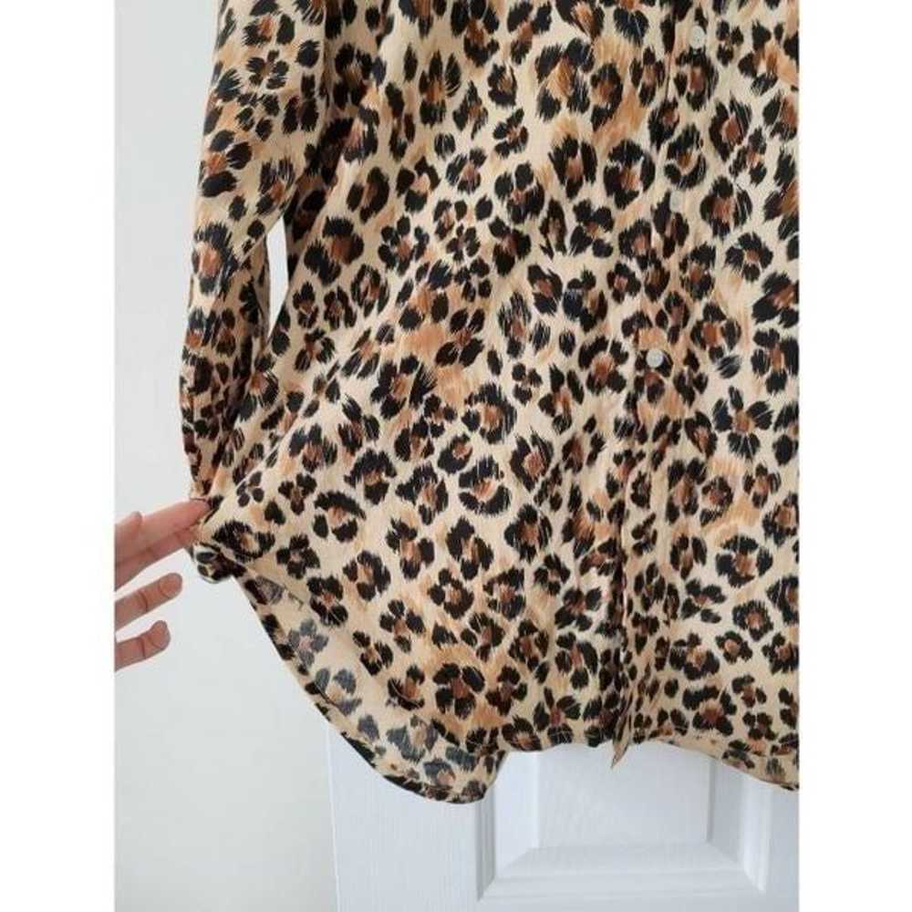 Mille resort and travel leopard print button down… - image 7