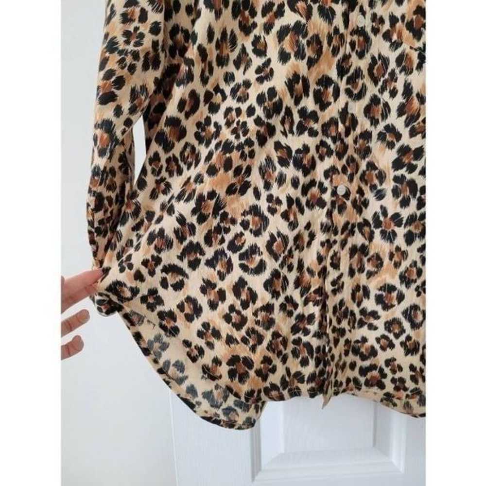 Mille resort and travel leopard print button down… - image 8