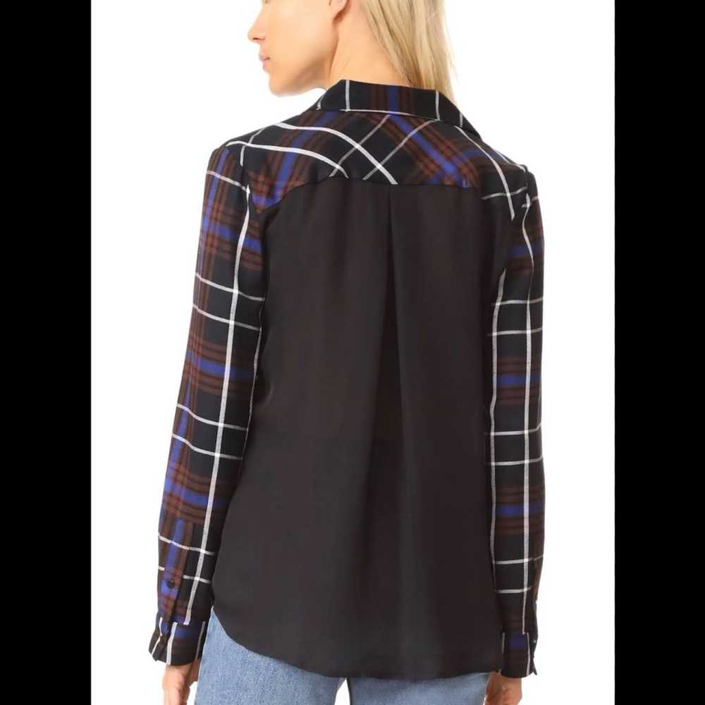L’Agence Denise Contrast Back Shirt Blouse Sheer … - image 10