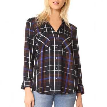 L’Agence Denise Contrast Back Shirt Blouse Sheer … - image 1