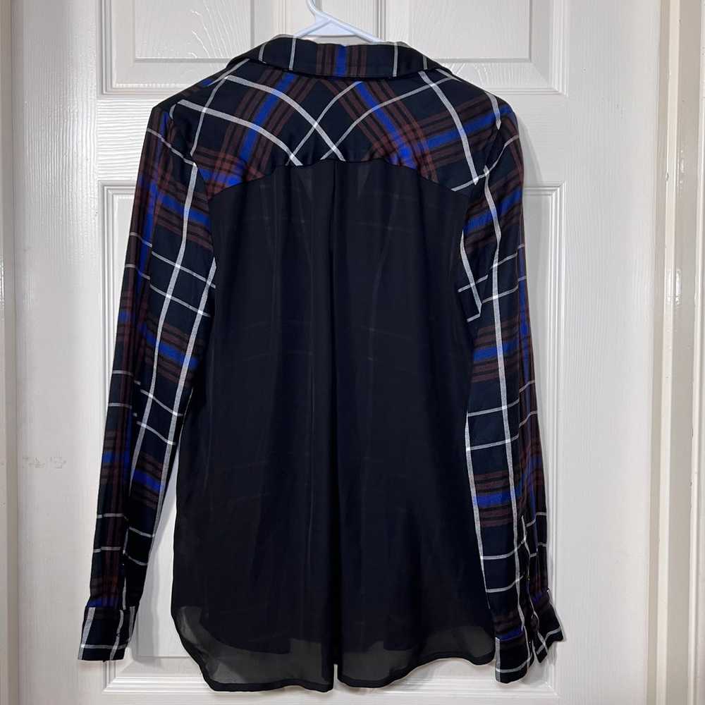L’Agence Denise Contrast Back Shirt Blouse Sheer … - image 6