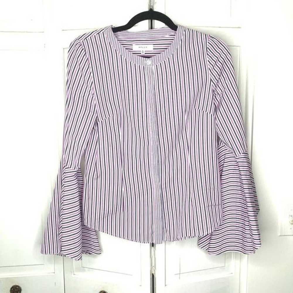Milly Michelle Stripe Bell Sleeve Blouse - image 6